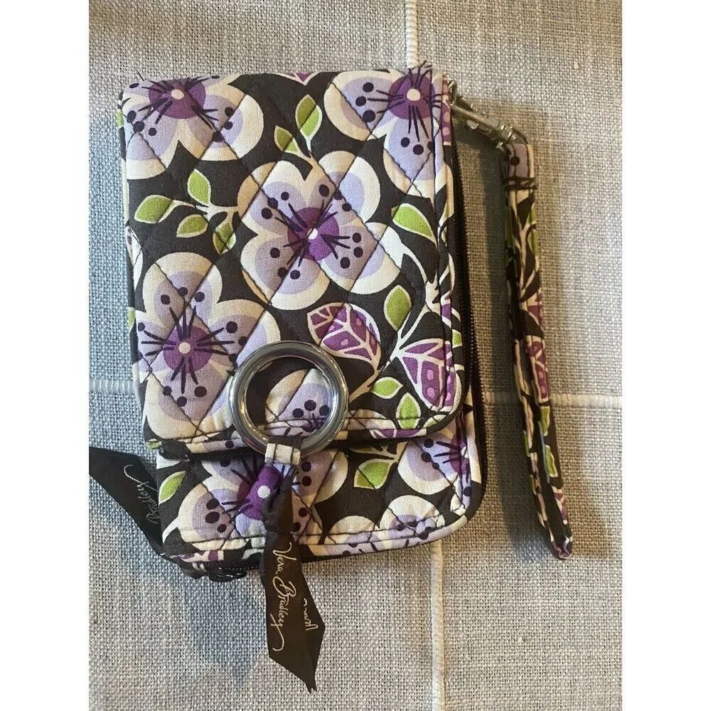 VERA BRADLEY DOUBLE ID WRISTLET PLUM PETALS  RETIRED